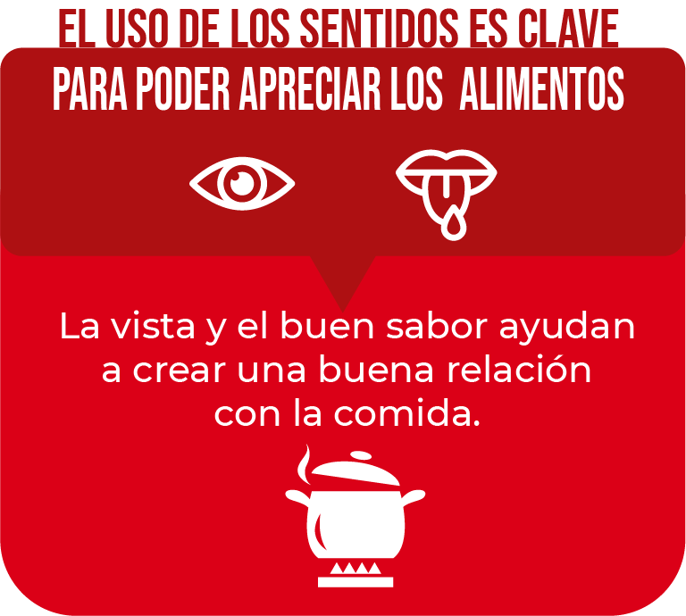 El uso de los sentidos es clave para poder apreciar los alimentos