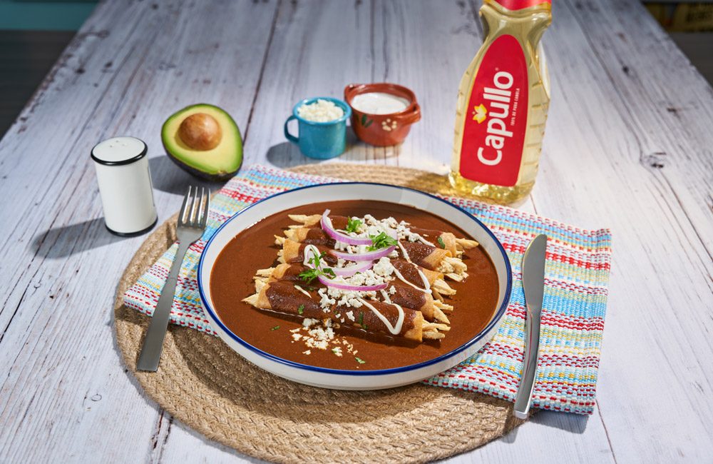 Enmoladas con pollo - Capullo tradicional
