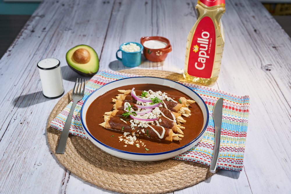 Enmoladas con pollo - Capullo tradicional
